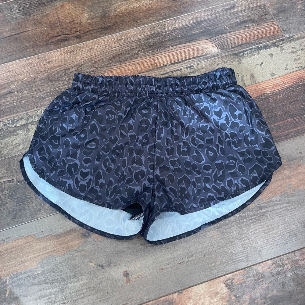 Black Cheetah Print Athletic Shorts